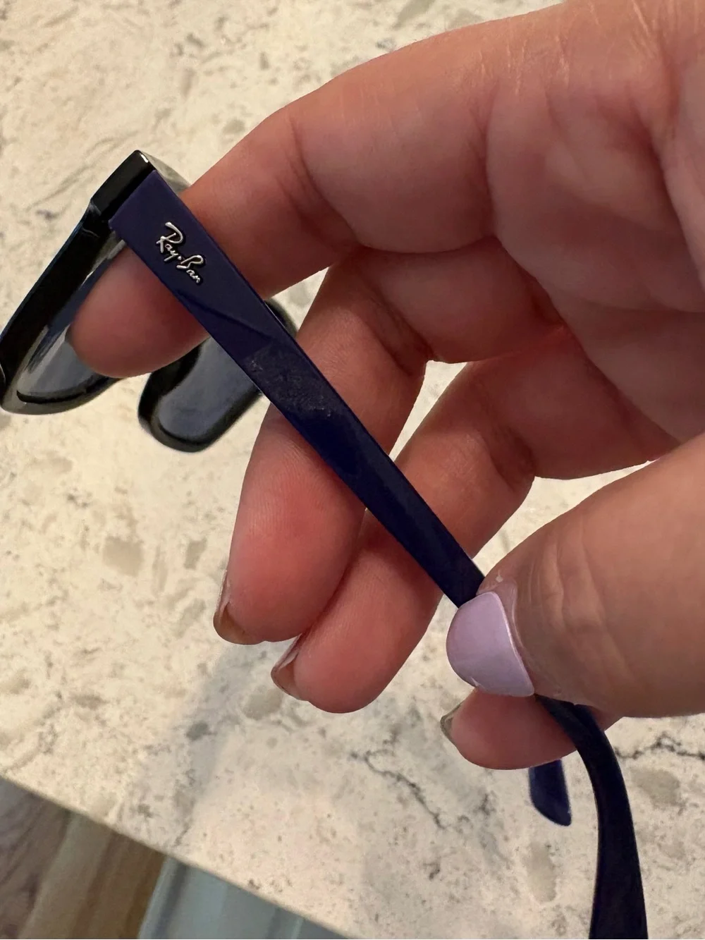 Ray-Ban Black Frame with Dark Purple Arms Sunglasses